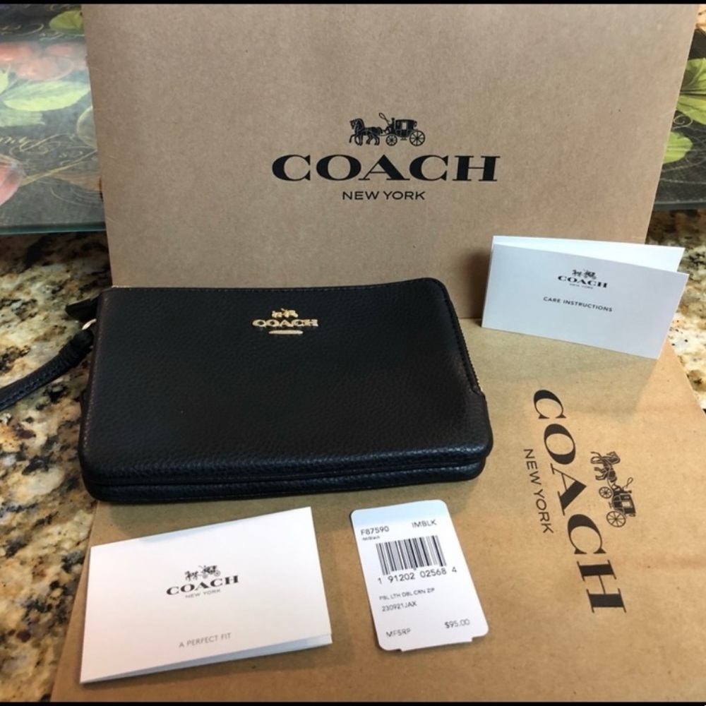 Coach Double-Zip Wristlet - NWT